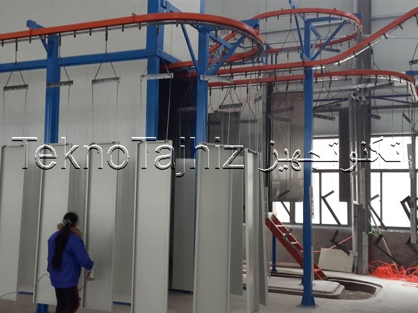 conveyor-on-coating-line-2 اهمیت کانوایر ها در خط رنگ پودری