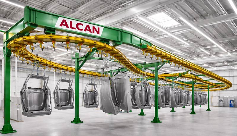 alcan-conveyor-tekno نمای شماتیک از کانوایر مونوریل